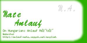 mate anlauf business card